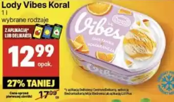 Delikatesy Centrum Lody Vibes Koral 1l oferta