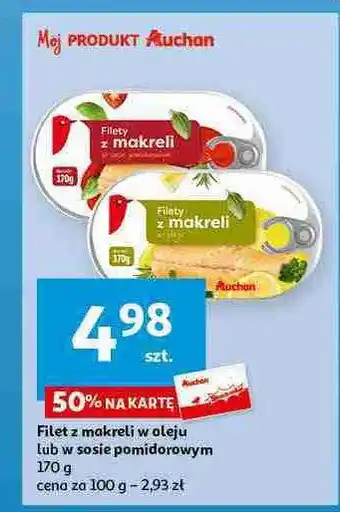 Auchan Filet z makreli w oleju Auchan oferta