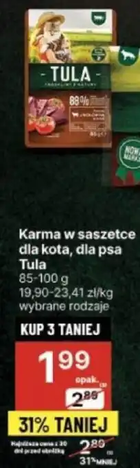 Delikatesy Centrum Karma w saszetce dla kota dla psa Tula 85-100 g oferta