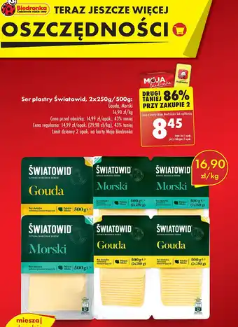 Biedronka Ser gouda plastry Światowid oferta