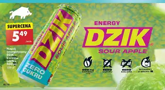 Biedronka Napój energetyczny zero kalorii sour apple Wk Dzik oferta