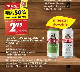 Biedronka Piwo Kasztelan Niepasteryzowane oferta