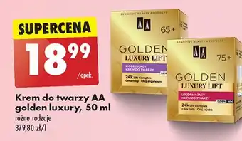 Biedronka Krem modelujący do twarzy 65+ Aa Golden Luxury Lift oferta