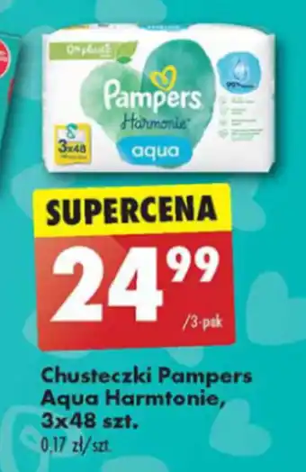 Biedronka Chusteczki Pampers Aqua Harmtonie 3x48 szt. oferta
