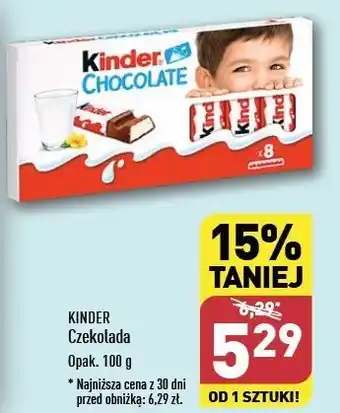 ALDI Batoniki z mlecznej czekolady nadzieniem mlecznym Kinder Chocolate oferta