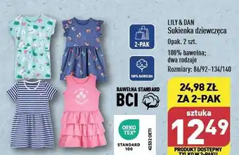ALDI Sukienka dizewczęca 86/92-134/140 Lily & Dan oferta