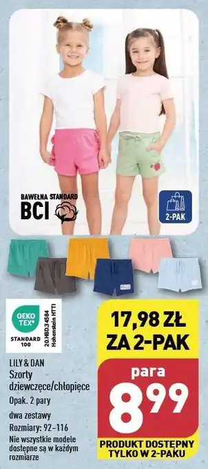 ALDI Szorty chłopięce Lily & Dan oferta