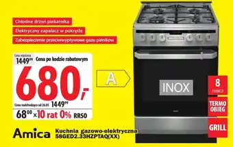Media Expert Kuchenka gazowo-elektryczna Amica oferta