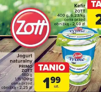 Carrefour Jogurt naturalny PRIMO ZOTT 180 g oferta