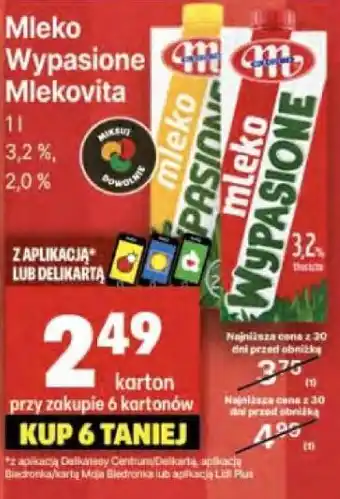 Delikatesy Centrum Mleko Wypasione Mlekovita oferta