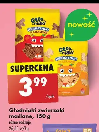 Biedronka Herbatniki zwierzaki maślane Głodniaki oferta