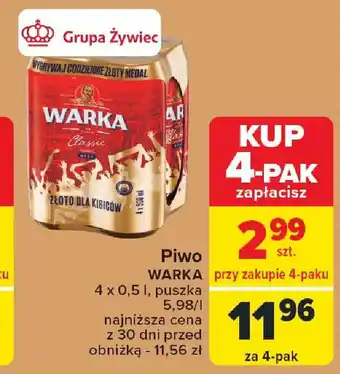 Carrefour Piwo WARKA 4 x 0,5 l oferta