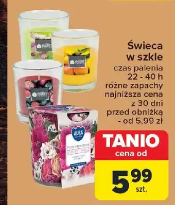 Carrefour Świeca w szkle oferta