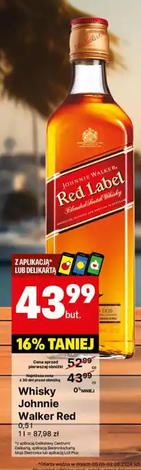 Delikatesy Centrum Whisky Johnnie Walker Red oferta