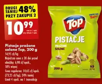 Biedronka Pistacje prażone solone Top 200 g oferta
