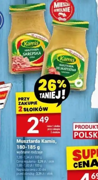 Twój Market Musztarda Kamis, 180-185 g oferta