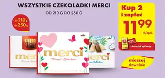 Biedronka WSZYSTKIE CZEKOLADKI MERCI 210-250g 2szt oferta