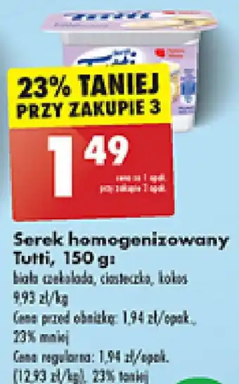 Biedronka Serek homogenizowany Tutti 150g oferta