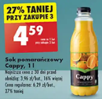 Biedronka Sok pomarańczowy Cappy 1l oferta