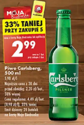 Biedronka Piwo Carlsberg 500 ml oferta