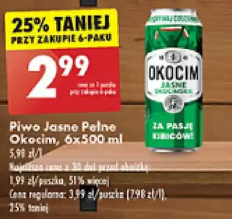 Biedronka Piwo Jasne Pełne Okocim 500 ml oferta