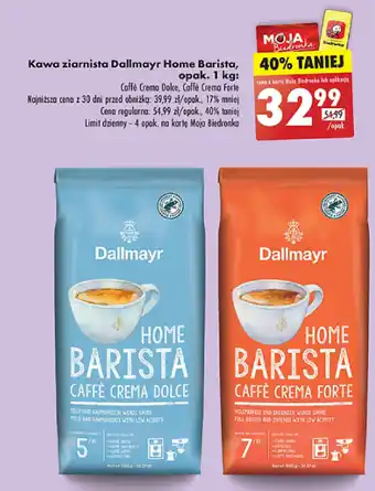 Biedronka Kawa ziarnista Dallmayr Home Barista 1kg oferta
