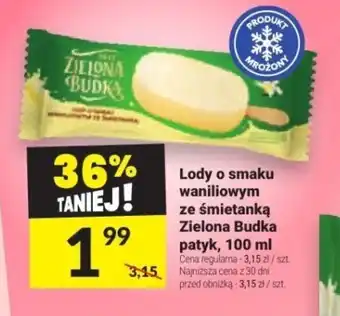 Twój Market Lody o smaku waniliowym ze śmietanką Zielona Budka patyk, 100 ml oferta