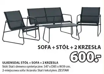 JYSK Sofa + stół + 2 krzesła oferta