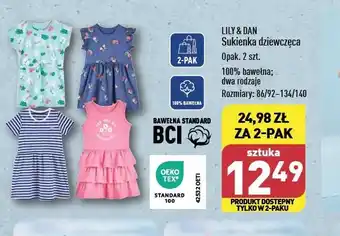 ALDI Sukienka dizewczęca 86/92-134/140 Lily & Dan oferta