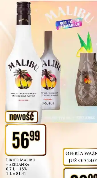Dino Rum + szklanka Malibu Caribbean oferta