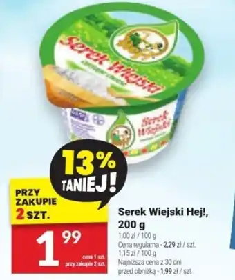 Twój Market Serek Wiejski Hej!, 200 g oferta