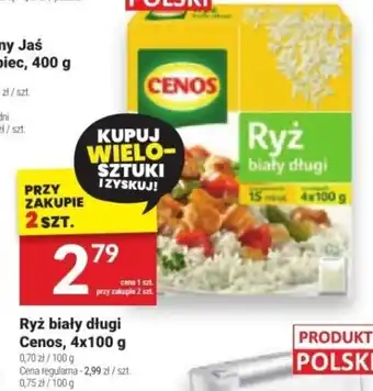 Twój Market Ryż biały długi Cenos, 4x100 g oferta