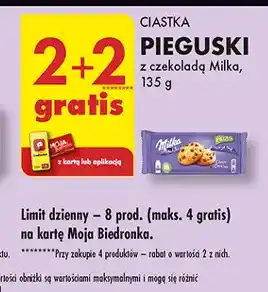 Ciastka z kawałkami czekolady Milka Pieguski