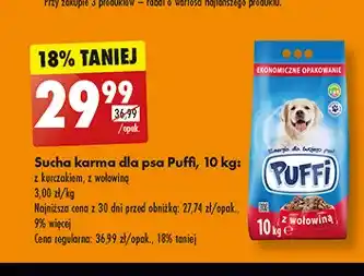 Biedronka Karma sucha dla psa z wołowiną Puffi oferta