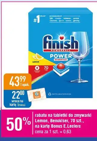 E.Leclerc Tabletki do zmywarek lemon Finish Power Essential oferta