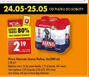 Biedronka Piwo Harnaś Jasne Pełne oferta