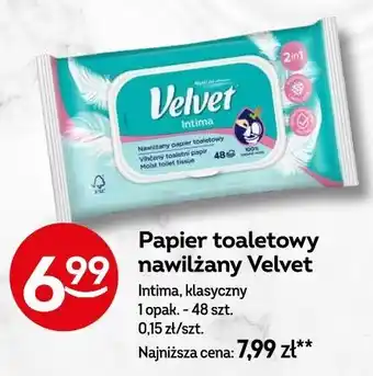Żabka Papier toaletowy nawilżany Velvet oferta