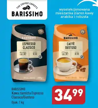 ALDI BARISSIMO Kawa ziarnista Espresso Classico/Gustoso 1 kg oferta