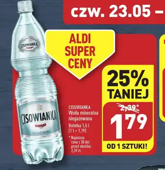 ALDI CISOWIANKA Woda mineralna niegazowana 1,5 l oferta