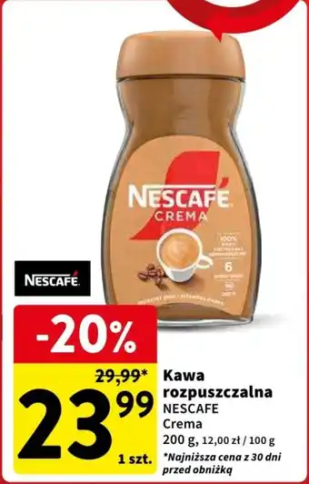Intermarche Kawa rozpuszczalna NESCAFE Crema 200g oferta