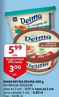 Auchan Margaryna do smarowania z masłem i szczyptą soli Delma Extra Z Masłem I Szczyptą Soli oferta