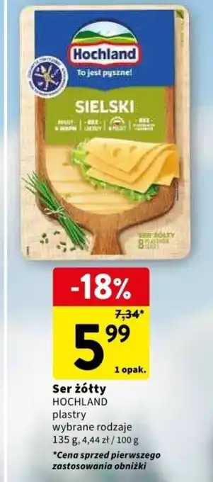 Intermarche Ser żółty HOCHLAND 135g oferta