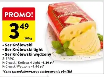 Intermarche Ser Królewski Ser Królewski light Ser Królewski wędzony SIERPC 100g oferta