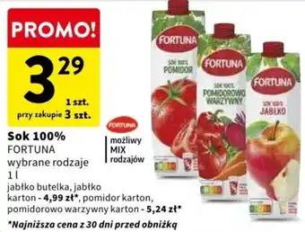 Intermarche Sok 100% FORTUNA 1l oferta