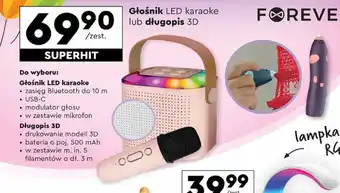 Biedronka FOREVER Głośnik LED karaoke lub długopis 3D oferta