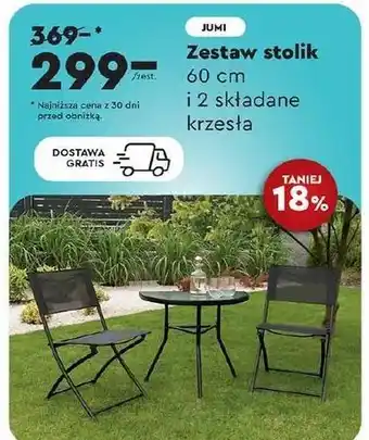 Biedronka Zestaw mebli balkonowych stolik + 2 krzesła czarny Jumi oferta