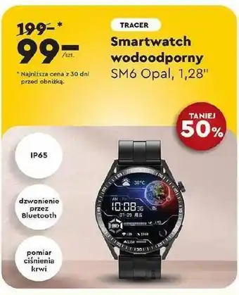 Biedronka Smartwatch sm6 czarny Tracer oferta