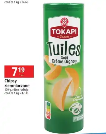 E.Leclerc Chipsy śmietankowo cebulowe tuba Wiodąca Marka Tokapi oferta