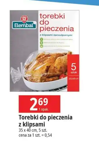 E.Leclerc Torebki do pieczenia z klipsami 35 x 40 cm Wiodąca Marka Elembal oferta
