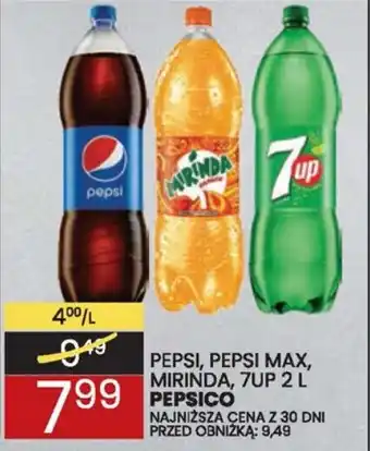 Wafelek PEPSI, PEPSI MAX, MIRINDA, 7UP 2 L PEPSICO oferta